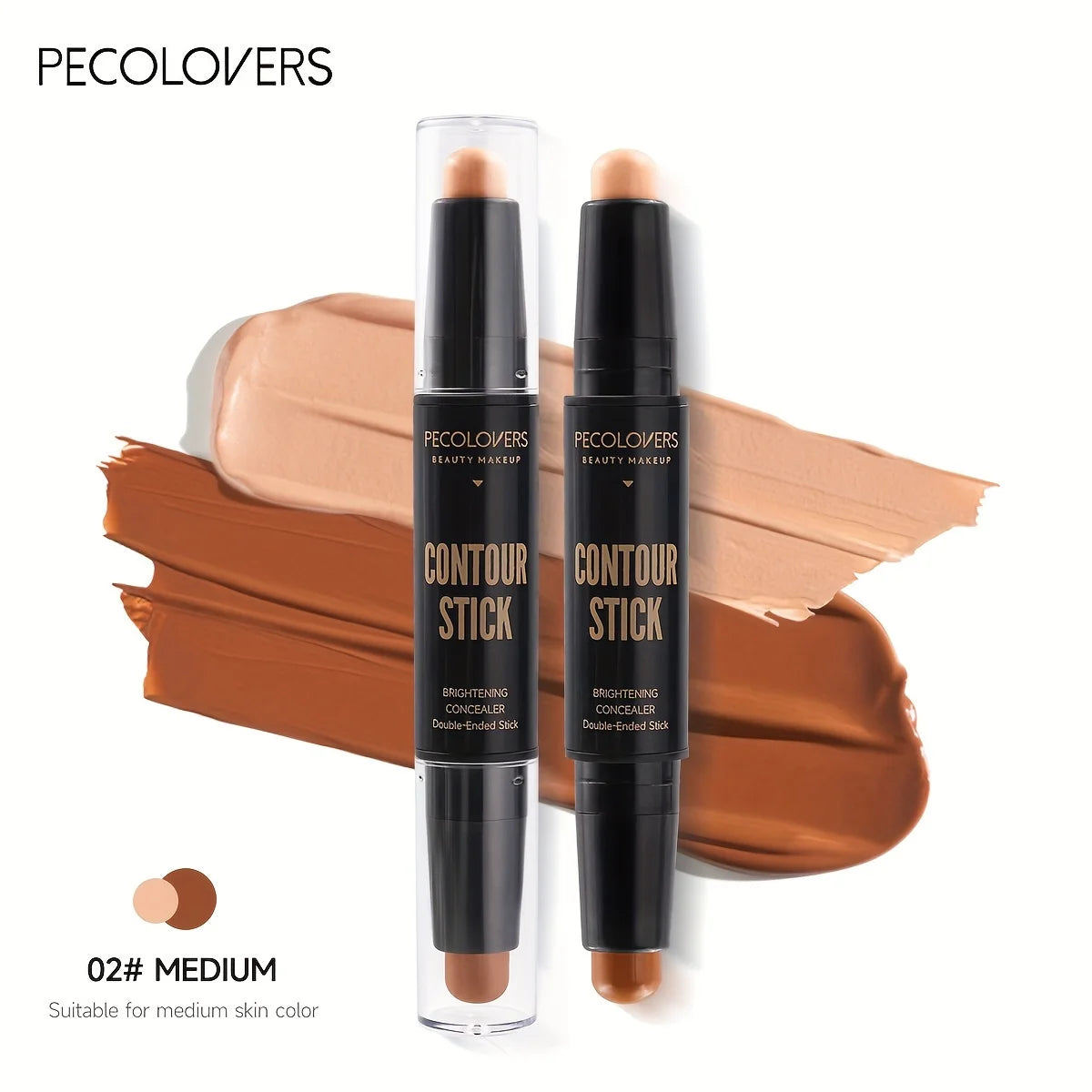 Double-ended Face Foundation Concealer Pen, highlighter, waterproof and sweatproof, high nose bridge, face slimming for Makeup