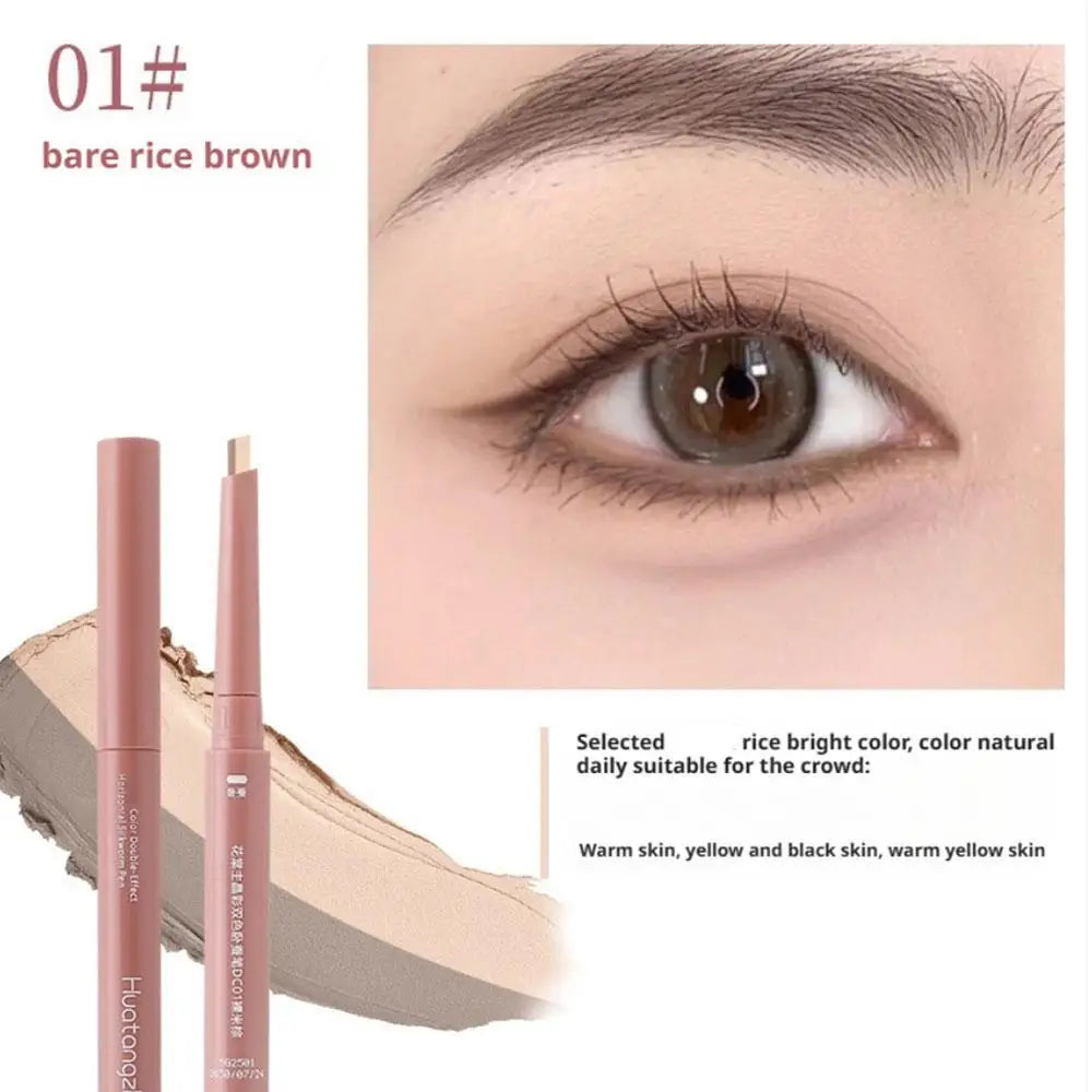 Two-tone Paste Lying Silkworm Pen Under Eye Liner Brighten Shadow Makeup Pencil Nude Pink Beige Lower Eyelid Highlighter Contour
