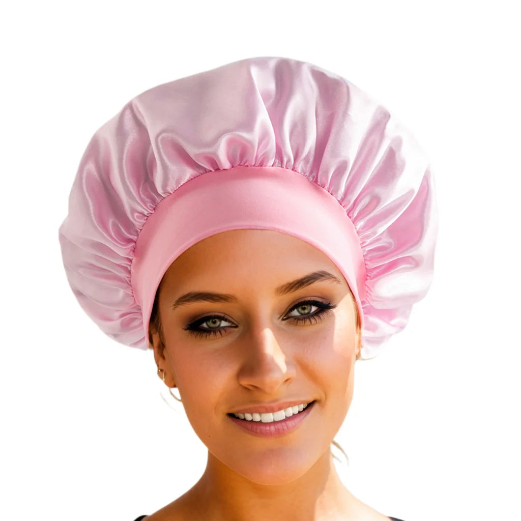Shower Cap Hairdressing Hair Care Hat High Elasticity Monthly Shower Cap Female Nursing Satin Sleeping Cap