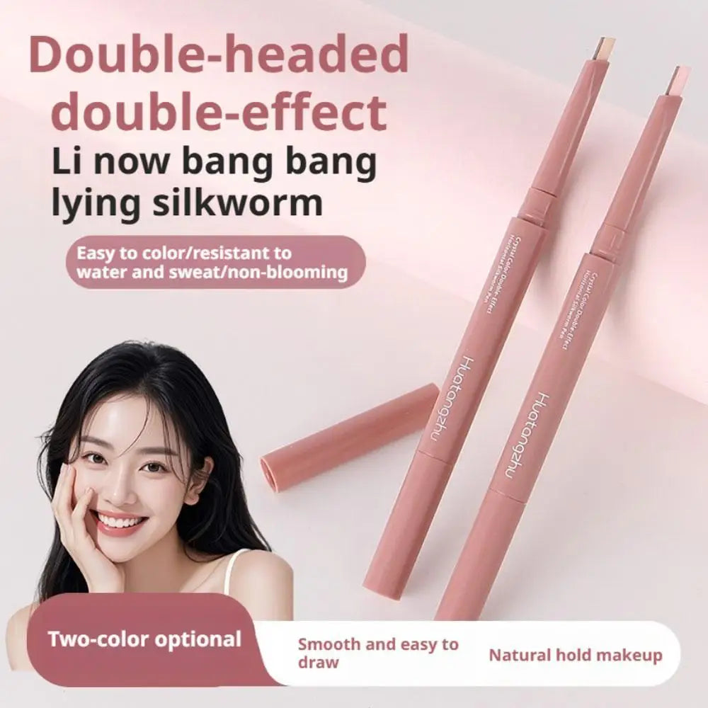 Two-tone Paste Lying Silkworm Pen Under Eye Liner Brighten Shadow Makeup Pencil Nude Pink Beige Lower Eyelid Highlighter Contour