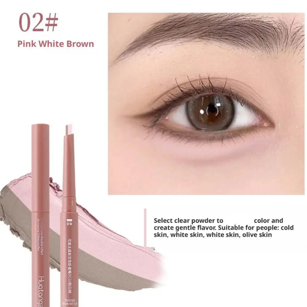 Two-tone Paste Lying Silkworm Pen Under Eye Liner Brighten Shadow Makeup Pencil Nude Pink Beige Lower Eyelid Highlighter Contour