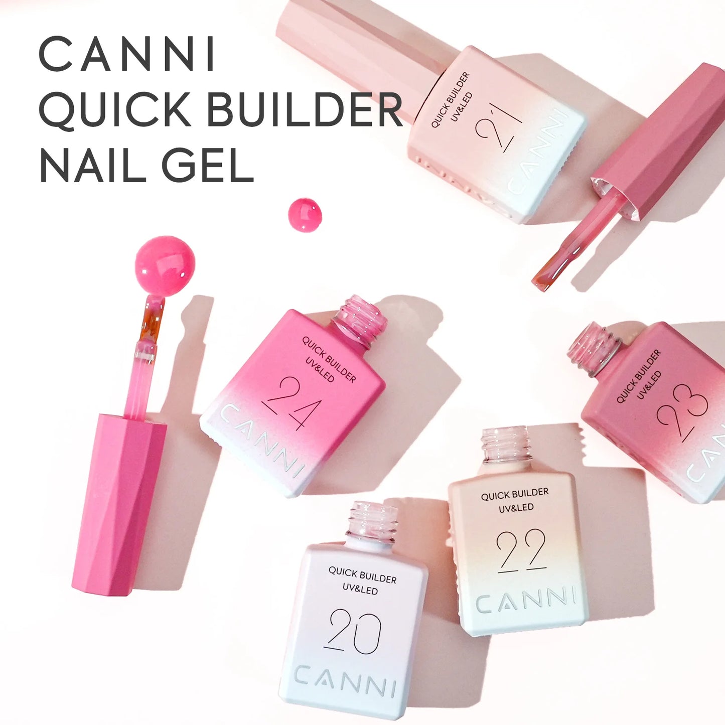 CANNI Nail Gel Polish HEMA/TPO FREE Extension UV Gel Builder Nail Gel In Bottle Semi Permanent Rubber Base Self-leveling Gel