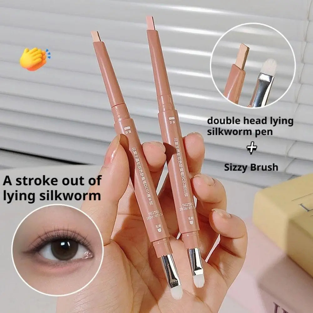 Two-tone Paste Lying Silkworm Pen Under Eye Liner Brighten Shadow Makeup Pencil Nude Pink Beige Lower Eyelid Highlighter Contour