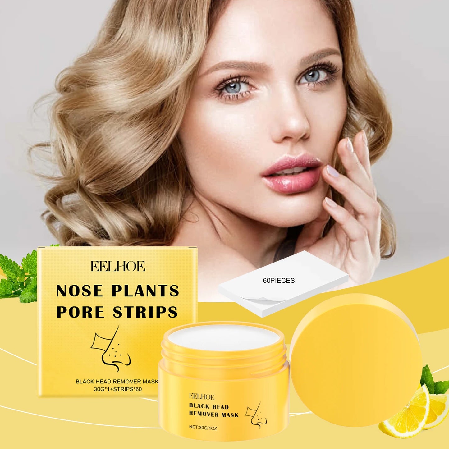 Blackhead Removal Nose Strips, Gentle T-Zone Pore Cleansing, Moisturizing Peel-Off Mask for Smooth Skin