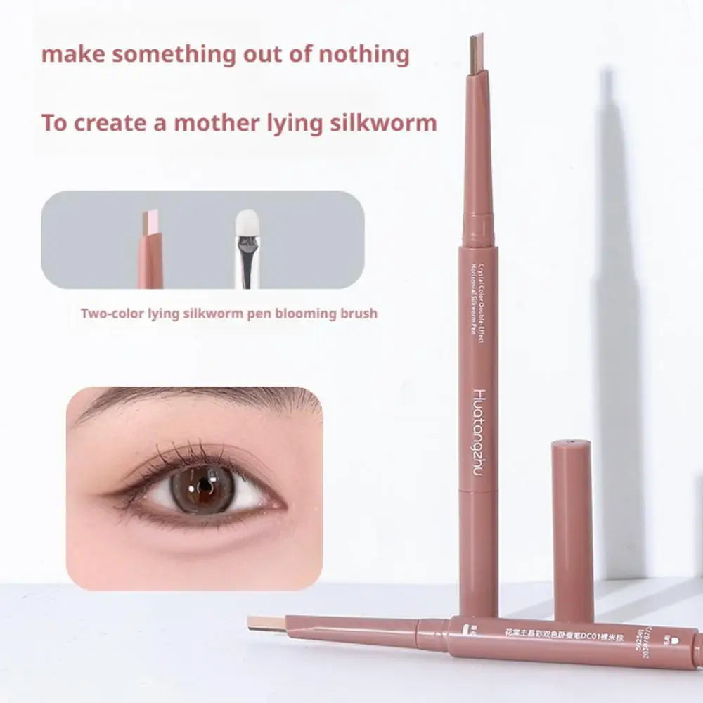 Two-tone Paste Lying Silkworm Pen Under Eye Liner Brighten Shadow Makeup Pencil Nude Pink Beige Lower Eyelid Highlighter Contour