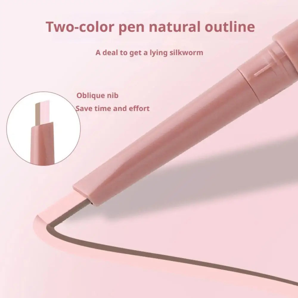 Two-tone Paste Lying Silkworm Pen Under Eye Liner Brighten Shadow Makeup Pencil Nude Pink Beige Lower Eyelid Highlighter Contour